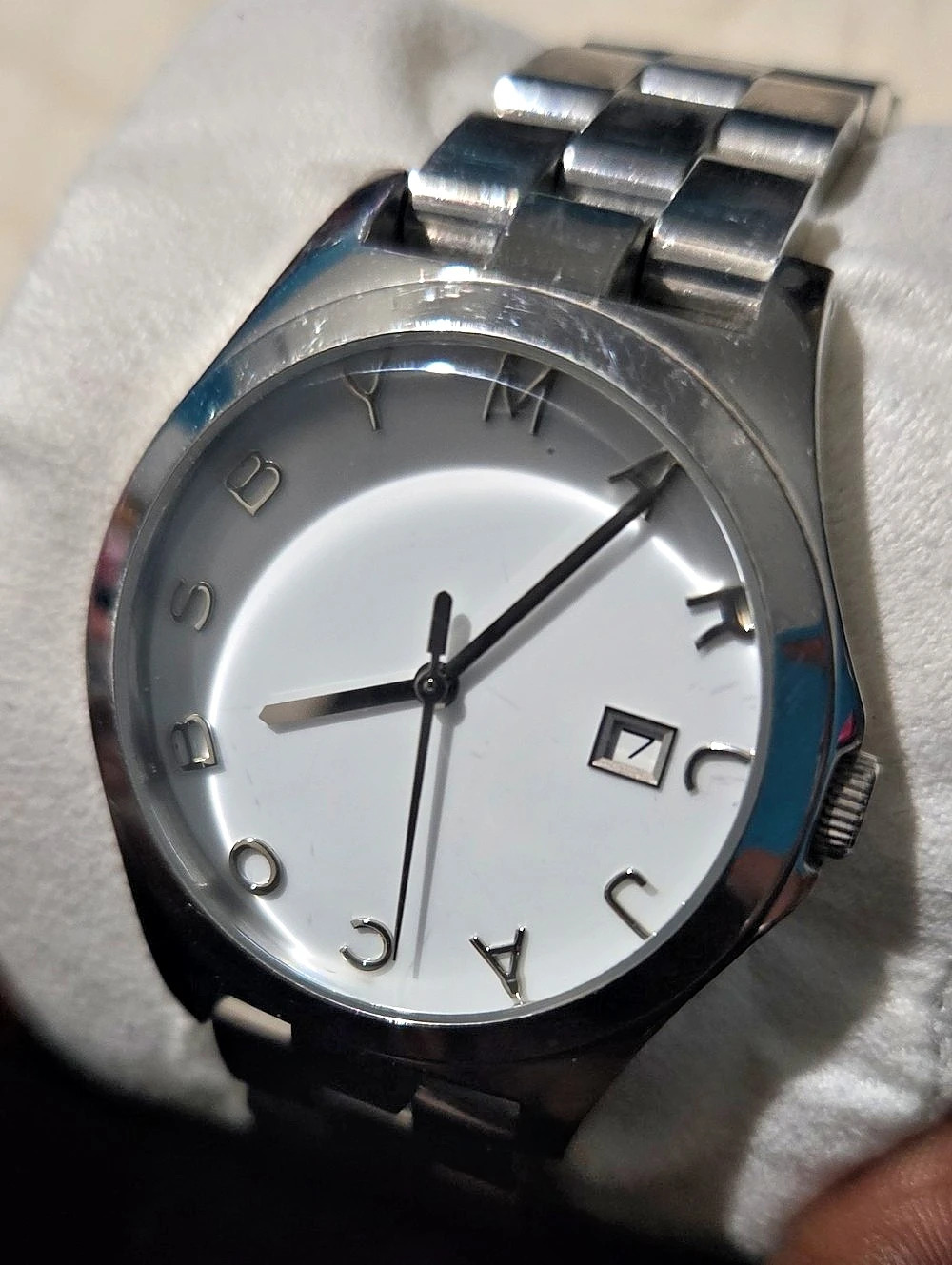 Marc by Marc Jacobs Amy Silver-Tone White Dial Stainless Steel Watch